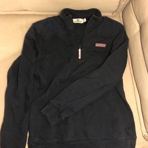Navy blue vineyard vines quarter zip.